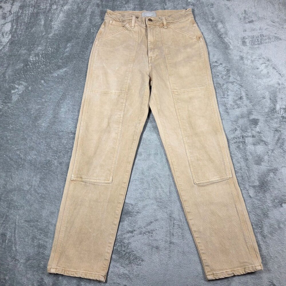 Everlane Jeans Womens 27 Beige Cheeky Utility High Waist Straight Ankle Safari